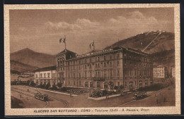 Cartolina Como, Albergo San Gottardo, Strassenbahn  - Como