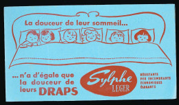 Buvard 22 X 12 Douceur Du Sommeil Dans Les Draps SYLPHE Léger  Enfant Lit  Papier Bleu - Textile & Clothing