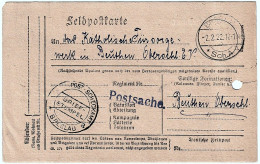 FIELD POSTCARD Letter - Stamp - Postal Check Office Breslau 02/02/1922 - FELDPOSTKARTE Brief -Stempel - Postscheckamt - Postcards