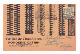 Carte Postale 1947 Grilles De Chaudières Fonderie Catrin Bruxelles Belgique - 1929-1937 Heraldieke Leeuw