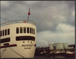 Jolie Photo Couleur Du Bateau MERMOZ NASSAU, 1986, Navire, Mer, Croisière, 12,4 X 9,4 Cm - Boats