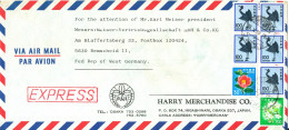 Japan Air Cover Sent Express To Germany 25-10-1983 - Storia Postale