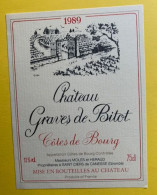 20457 - Château Graves De Bitot 1989 Côtes De Bourg - Bordeaux