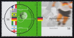 2258-2259 Fußballweltmeister - Zusammendruck, Set 10 Zusammendrucke, Alle ** - Nuovi