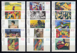 1617ff Deutsche Malerei 1992-1996: 5 Komplette Sätze, Set ** Postfrisch  - Nuovi