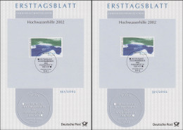 ETB 33S/2002 Hochwasserhilfe 56+44 Cent In Beiden Typen AI Und CII, Set - 2001-2010