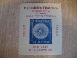 SAN JOSE 1956 Expo Fil Stamp On Stamp Poster Stamp Vignette URUGUAY Label - Uruguay