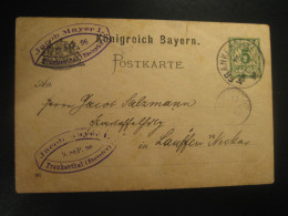 FRANKENTHAL 1896 To Lauffen Am Neckar Cancel Slight Faults Stationery Card Bayern GERMANY - Storia Postale