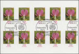 FB 33 Blume Tränendes Herz 100 Cent, Folienblatt Mit 10 X 3034, EV-O Bonn - 2011-2020