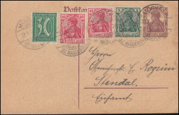 Postkarte P 116I Mit Zusatzfr. Germania Und Ziffer MÖCKERN 12.1.22 Nach Stendal - Other & Unclassified