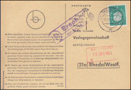 Landpost Ersehof über BRAUNSCHWEIG 14.10.1960 Auf Postkarte Nach Rheda - Other & Unclassified