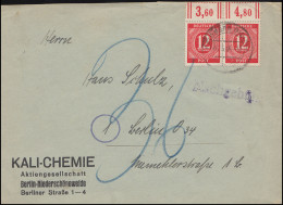 919 Ziffer 12 Pf OR-Paar Dgz Auf Brief FELDBERG (MECKL.) 6.4.46 Nach Berlin - Storia Postale