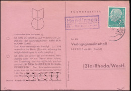 Landpost Hondingen über DONAUESCHINGEN 1957 Auf Postkarte Nach Rheda/Westf. - Other & Unclassified