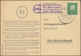 Landpost Kudensee über WILSTER 10.11.1960 Auf Postkarte Nach Rheda/Westf. - Altri & Non Classificati