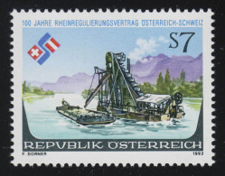 2064 Rheinregulierungsvertrag Österreich Und Schweiz, Schwimmbagger, 7 S ** - Unused Stamps