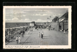 AK Westerland A. Sylt, Nordseebad, Promenade Mit Spaziergängern  - Sylt