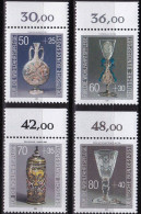 BRD, 1986, Mi.Nr. 1295-1298 **, Ein Satz "Wohlfahrt: Kostbare Gläsert", Komplett - Nuovi