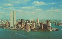 ETATS UNIS - New York City - Manhattan - Aerial View Of Lower Manhattan Depicing The Twin Towers - Carte Postale - Manhattan