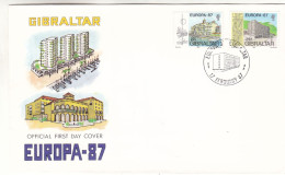 Europa 87 - Gibraltar - Lettre De 1987 - Oblit Europa 87 Gibraltar - Batiments - - Gibraltar