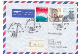 Saint Marin - Lettre Recom De 1979 - Oblit San Marino - Exp Vers Kirchheim - Europa 78 - Plume - - Covers & Documents