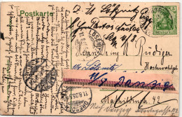 Deutsches Reich 85 I Auf Postkarte Als Einzelfrankatur Irrläufer Danzig #IT027 - Altri & Non Classificati