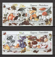 Romania 1994 Mushrooms - 2 MS MNH - Mushrooms