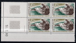 TAAF  Timbre-Poste  N°90** Bloc De 4 Coin Daté Neufs Sans Charnières TB  Cote : 8€00 - Unused Stamps
