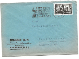 52 - 38 - Enveloppe Avec Oblit Mécanique "Saarmesse 1954" - Storia Postale