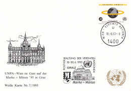 Nations Unies Vienne. Carte Postale 1993 YT 164 Oblitéré 1er Jour - Cartes-maximum