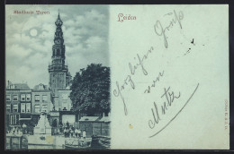 Mondschein-AK Leiden, Stadhuis Toren  - Leiden