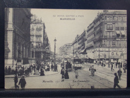 13264 . MARSEILLE . GRAND HOTEL LOUVRE ET PAIX . LA CANNEBIERE . N° 17 . OBLITEREE - Canebière, Centre Ville