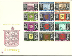 Guernsey 1971 Mi 39-53 FDC  (XFDC ZE3 GRN39-53) - Other & Unclassified