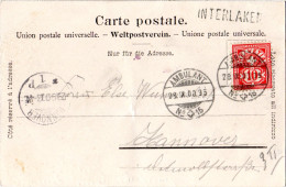 Schweiz 1900, L1 INTERLAKEN Auf Karte M. 10 C. U. Bahnpoststpl. AMBULANT No.15 - Lettres & Documents