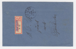 Bayern 1895, Triftern U. Eingestempelter Reko-Zettel Auf Rückschein  - Covers & Documents