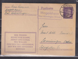 Dt.Reich Ganzsache P 312/08 Bedarf Münsingen 1943 Und Posthilfsstellen-o Magolsheim über Münsingen(Württ) - Postcards