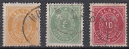 IS002G – ISLANDE – ICELAND – 1892 – NUMERAL VALUE IN AUR - PERF. 14X13,5 - SC # 11-15/6 USED 48 € - Used Stamps