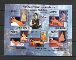 Guinea Bissau 2010 Art - Paintings Nudes - Amedeo Modigliani Sheetlet MNH - Nudes