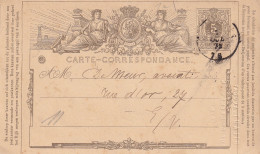 Entier CORRESPONDANCE 1878 Belgique 5 C. Timbre - Cartes Postales 1871-1909