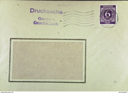 45-49 Gem.Ausg: Brief Mit 6 Pfg Ziffer EF Auf Drucksache Aus Karlsruhe Mit Kleinem Maschinenstpl, Rs. Abs-Stpl. Knr: 916 - Storia Postale