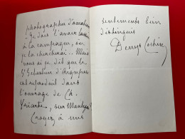 Denys COCHIN * Homme Politique & écrivain Français * Lettre Manuscrite Chambre Des Députés + Autographe Signature - Personaggi