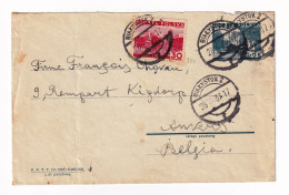 Lettre 1937 Bialystok Białystok Pologne Poland Polska Polen Anvers Antwerpen Belgique François Chovau - Lettres & Documents