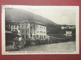 Cartolina - Vestone ( Valle Sabbia ) - Scuole Elementari E Casa Stazione - 1916 - Brescia