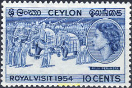 207211 MNH CEILAN 1954 VISITA REAL - Sri Lanka (Ceylon) (1948-...)