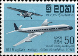 206156 MNH CEILAN 1963 25 ANIVERSARIO CORREO AEREO - Sri Lanka (Ceylon) (1948-...)