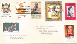 Mexico Cover Sent Air Mail To Germany DDR With A Lot Of Topic Stamps - Mexico