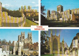 YORK MINSTER  - MULTIVIEW - YORKSHIRE  -   Used  Postcard - YO4 - York