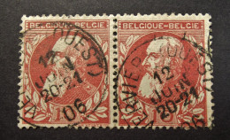 België - Belgique  1905  - OPB/COB ° 74  ( Duo ) - Leopold II  - Grove Baard - Obl. Verviers ( Ouest ) 06 - 1905 Grosse Barbe