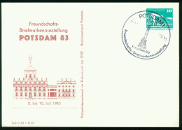 Ga Germany, DDR Postal Stationary 1983 Special Postcard (Freundschafts-Briefmarkenausstellung Potsdam) #bel-1118 - Cartoline - Usati