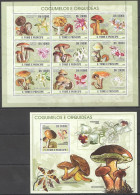 O0057 2008 Sao Tome & Principe Mushrooms & Orchids Kb+Bl Mnh - Mushrooms