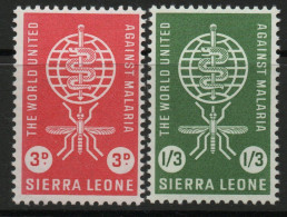 Sierra Leone 1962 Malaria Eradication Set Of 2, MNH, SG 240/1 (BA3) - Sierra Leone (...-1960)